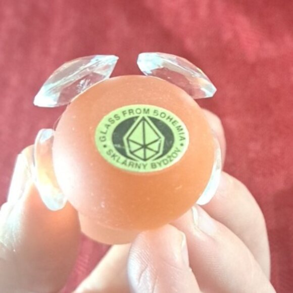 Crystal Bunny Rabbit Figure Miniature Pink Gold Whiskers Bohemia Sklarny - Picture 5 of 6